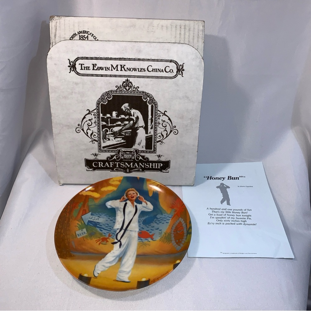 South Pacific Memorabilia Edwin M Knowles China Co Decorative Honey Bun Plate
